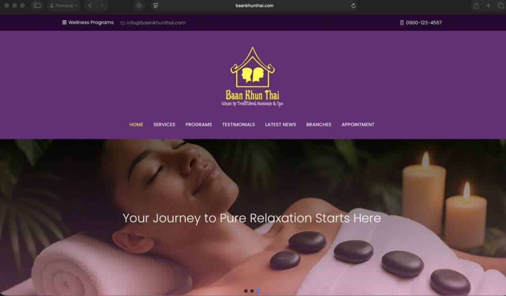 Baan Khun Thai – Spa & Wellness Website