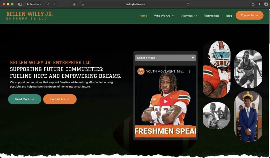 Kellen Wiley Jr. Enterprise LLC – Personal Brand & Community Platform